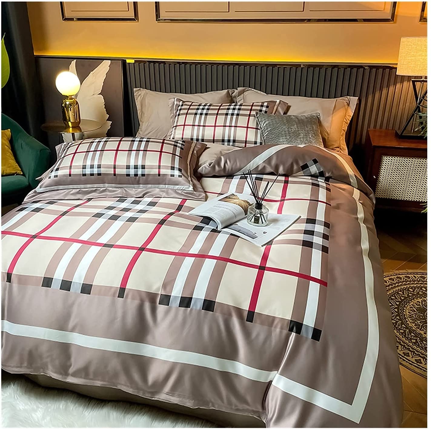 Danville Home 4-teiliges Bettlaken-Set, Queen Size, 100% Baumwolle, Taupe, Mit 38 Cm Tiefen Taschen