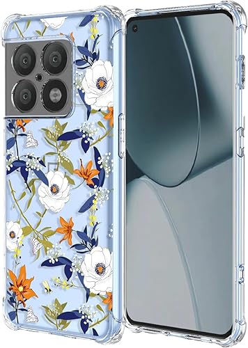 OEURVQO Funda transparente para OnePlus 10 Pro, transparente, colorida, delgada, suave, TPU a prueba de golpes, antiarañazos, funda protectora para
