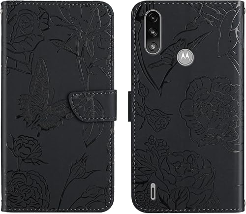 Funda de piel sintética para Motorola Moto E7 PowerE7i Power con tapa trasera magnética, con ranura para tarjetas, cartera para Moto E7 PowerE7i