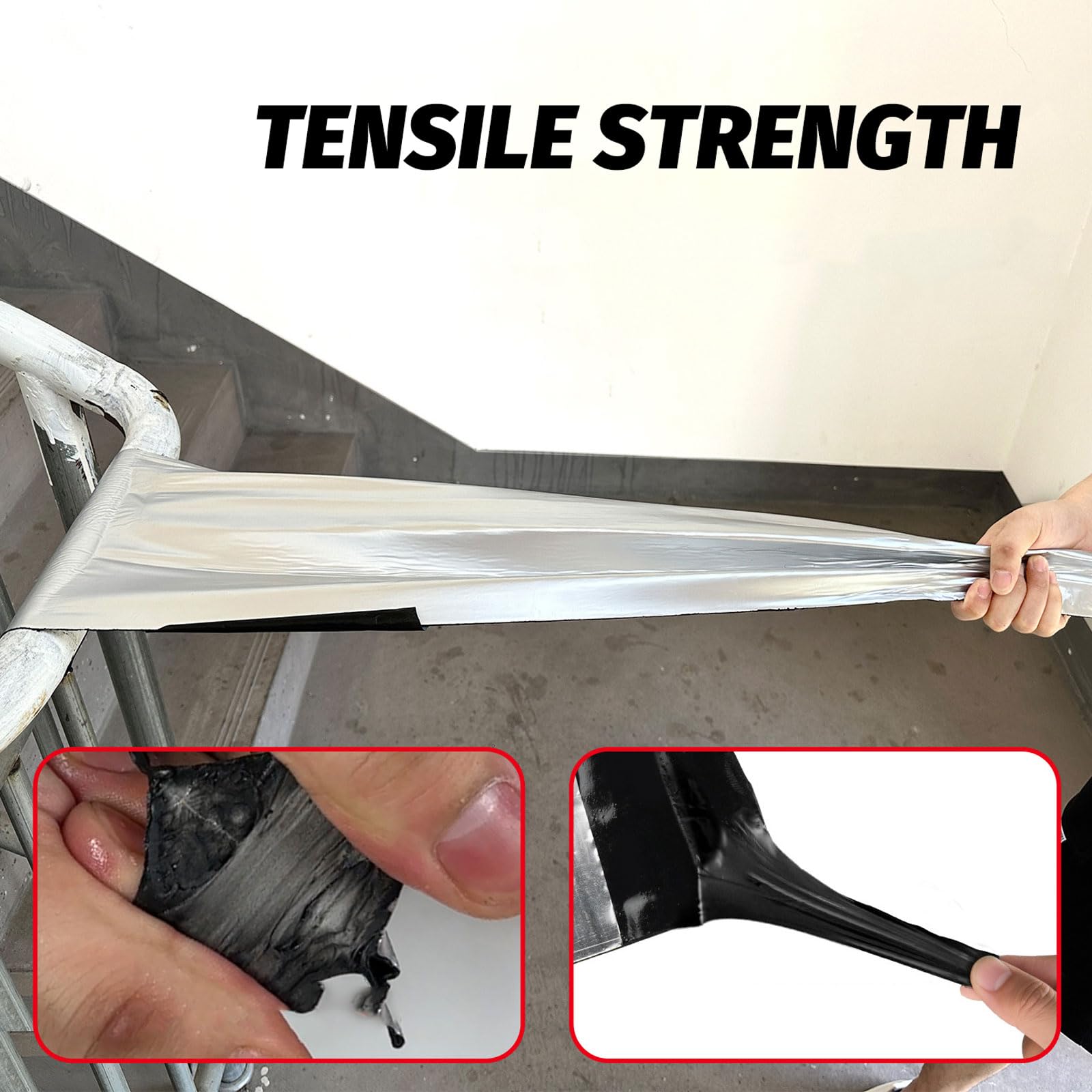 Tela Asfaltica Autoadhesiva,Rollo Bituminoso ReparacióN Adhesiva,Cinta De Asfalto Impermeable,Resistencia Al Desgarro,para Terraza Techos Goteras Grietas