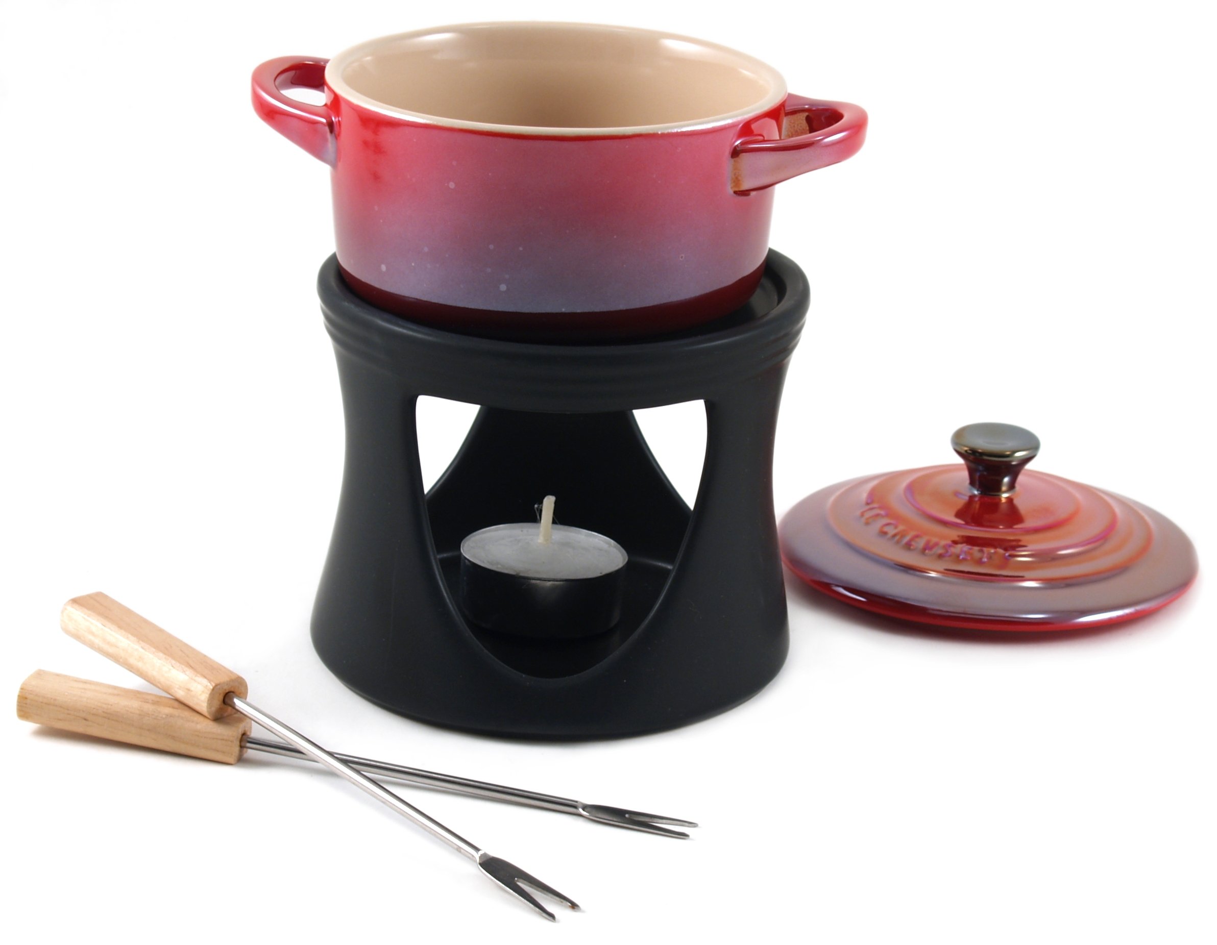 Le Creuset Stoneware Mini Cocotte Fondue Set, Pearlized