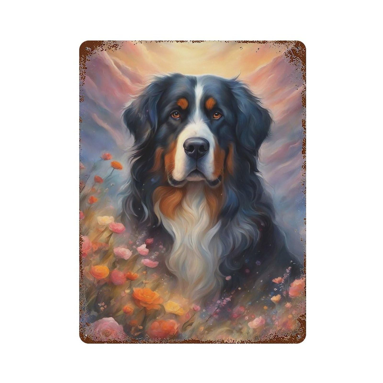 Rust Effect Dog000116 Decorative Tin Sign 15.7"x11.8", Rustic Home Decor for Cafe, Home Bar And Lounge Decor