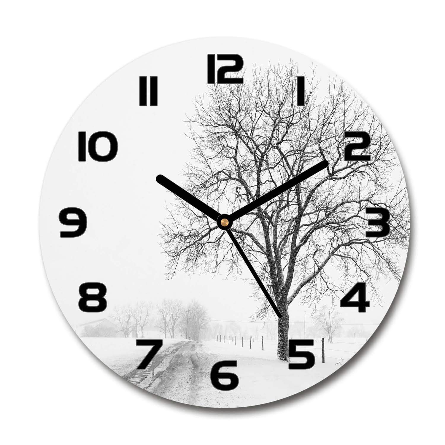 Horloge en verre de securite design salon moderne 60x60cm Tulup