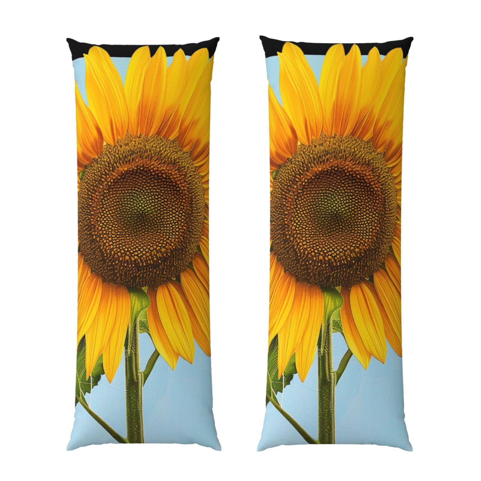 Body Pillow Cover 20x54 Inch, Bloom Sunflowers Print Long Lumbar Pillow Case with Zipper Long Body Pillowcase Decorative for Bed Sofa Bedroom
