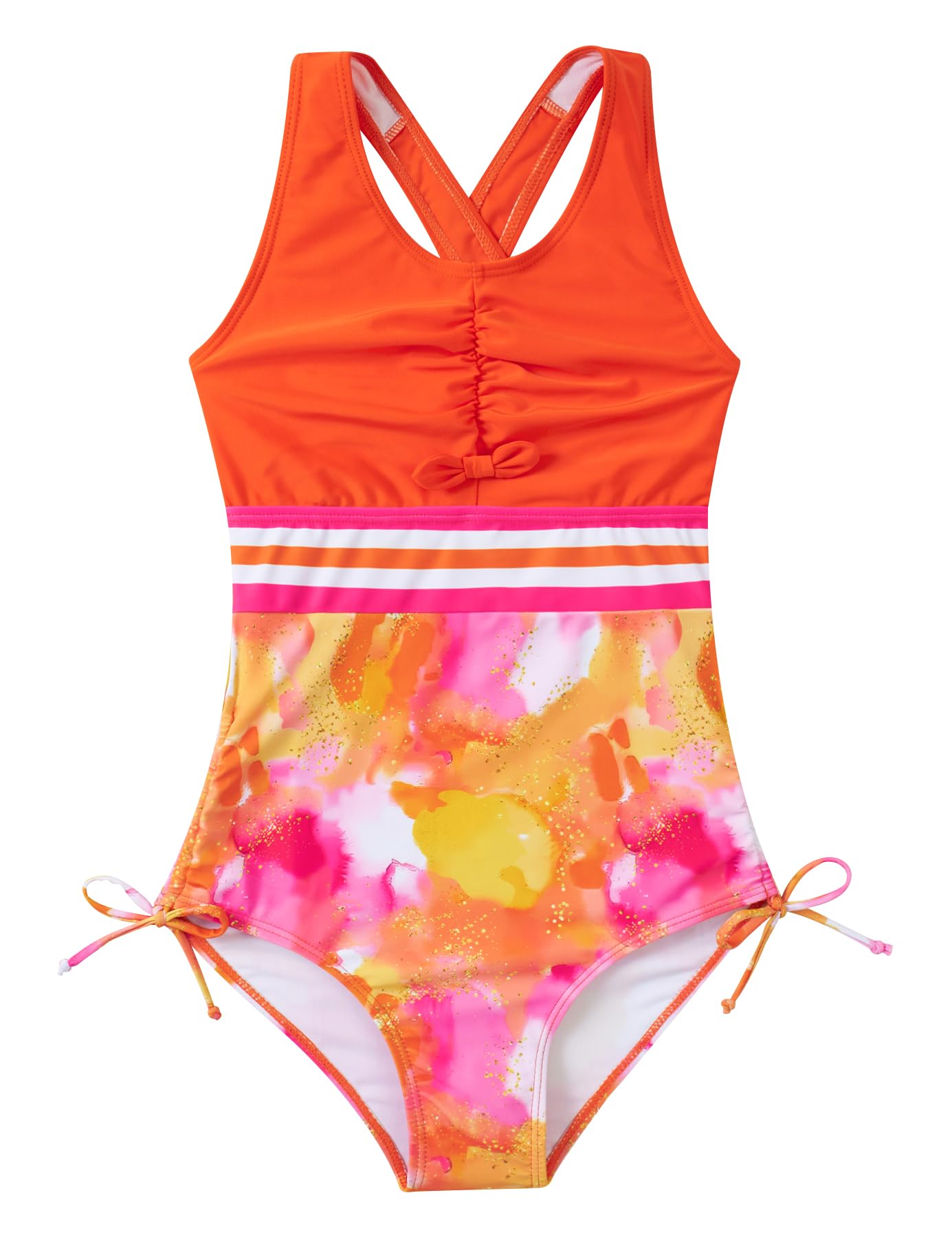 BFUSTYLE Girls Swimsuit One Piece Bathing Suit 4-13 Years Beach Swimwear | Sleeveless Adjustable Quick Dry Holiday Vacation Summer Beach Suits