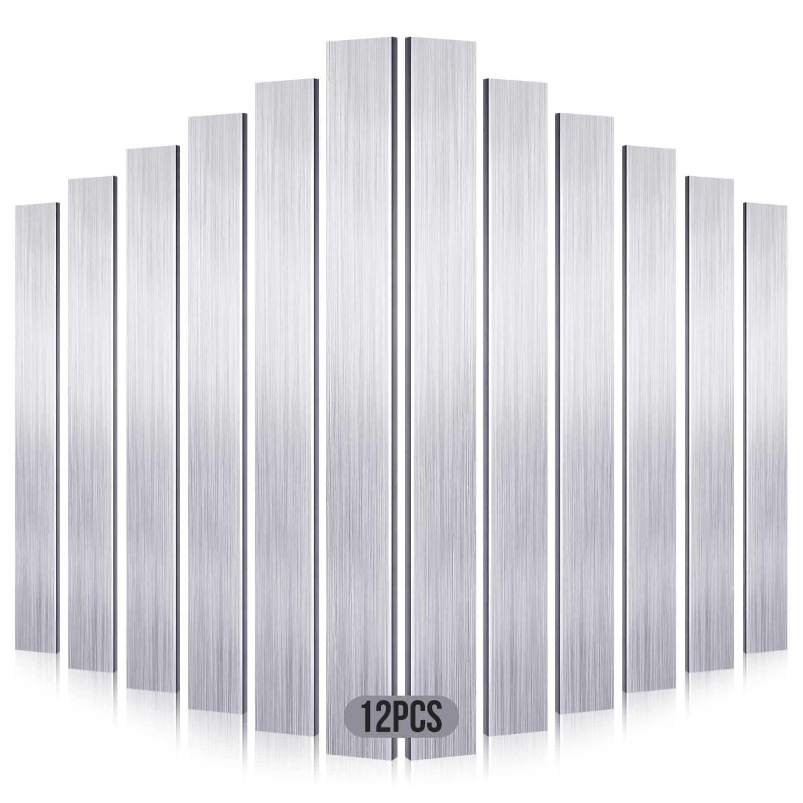 Square Aluminum Bar, 1/8"X1"Square Aluminum Flat BAR 12" Long Length Square Aluminum Flat Bar, 6061 Aluminum Flat Plate General Purpose Plate, T6511 Solid New Mill Stock (1/8x1x12inch, 12Pcs)