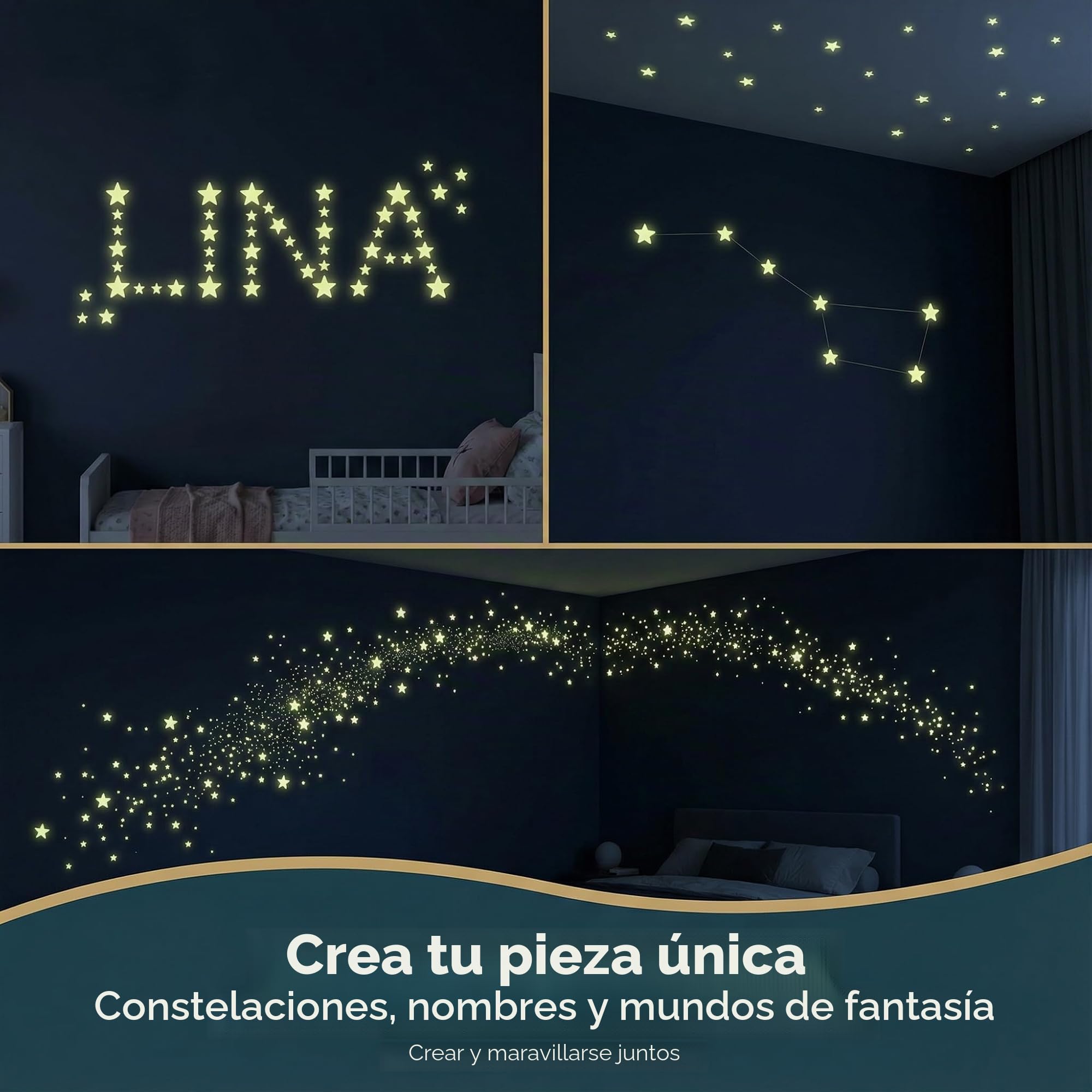 Estrellas Luminosas Homery para Habitación Infantil - 400 Unidades - Estrellas Autoadhesivas para Pared y Techo - Vinilo Brillante - Cielo Estrellado