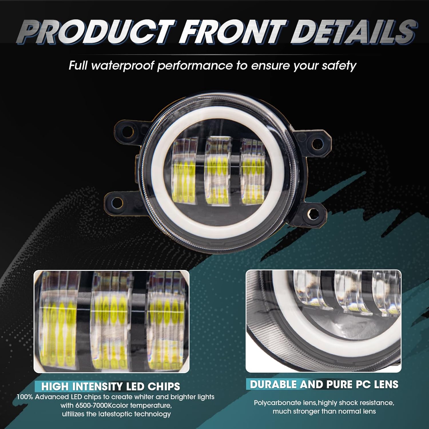 Driving LED Fog Lights for 2011-2013 CT200h, 2011-2014 IS250/350 Toyota 4Runner Avalon Camry Highlander Rav4 Matrix Prius LED Fog Light Replacement -1 Pair (Includes DRL)