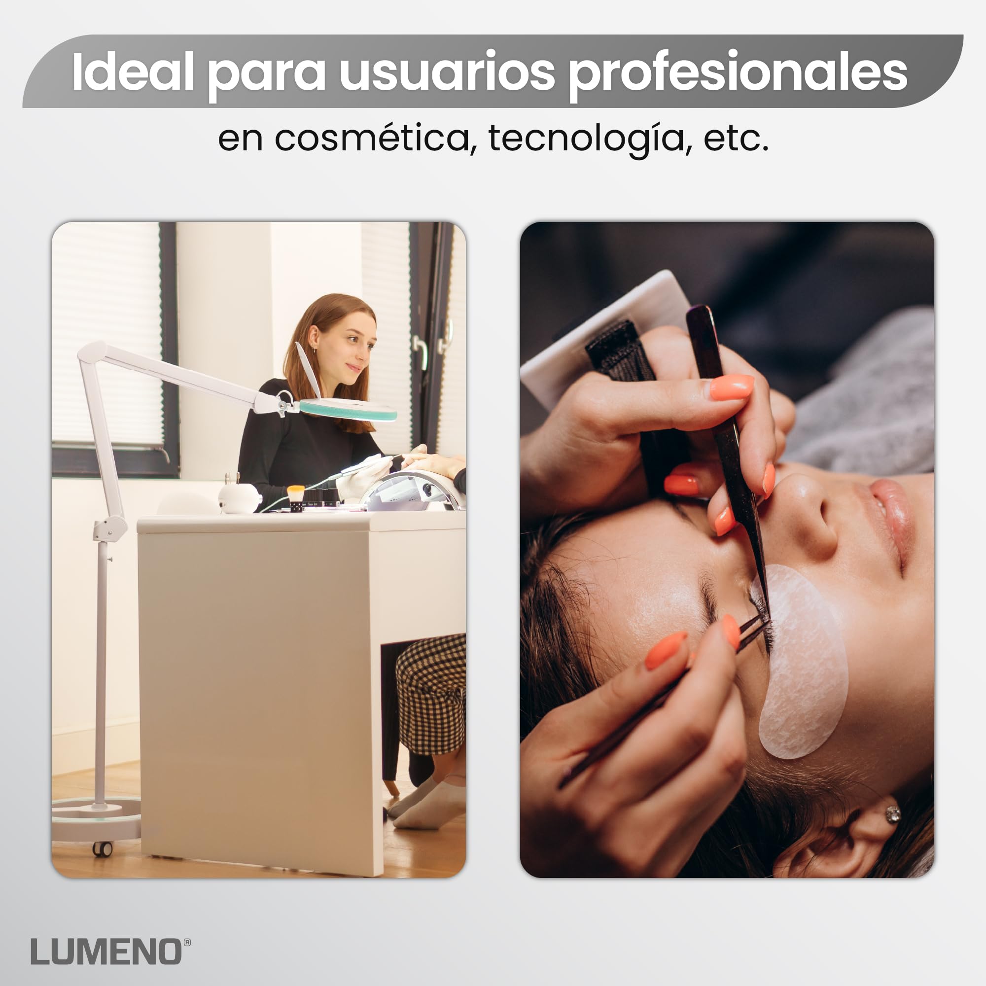 Lumeno Lámpara de aumento LED 7213GN, lente de cristal de 127 mm, lámpara trabajo, lámpara cosmética, adecuada para cosméticos, aficionados, ayuda a la lectura, 3 dioptrías verde con trípode rodante