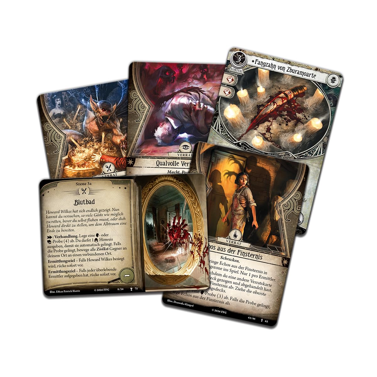 Asmodee, Arkham Horror, il gioco di carte – Bambini del sangue, espansione della campagna, versione tedesca, gioco cooperativo per 1-4 giocatori dai 14 anni in su, gioco di carte con 45-180 minuti di