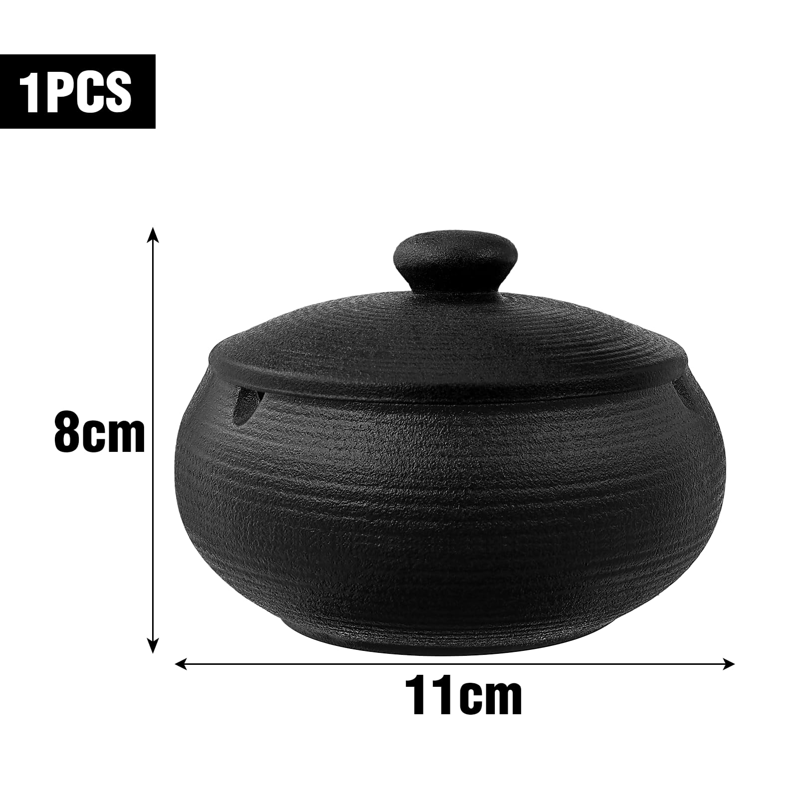 Cendrier Extérieur En Céramique Avec Couvercle - Anti-odeur & Anti-vent - Design Noir & Doré - Pour Terrasse, Jardin, Bureau