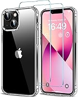 Vista 26 de HOOMIL Funda para iPhone 12/iPhone 12 Pro con 2 protectores de pantalla de vidrio templado, sin amarillamiento, protección contra caídas, arañazos
