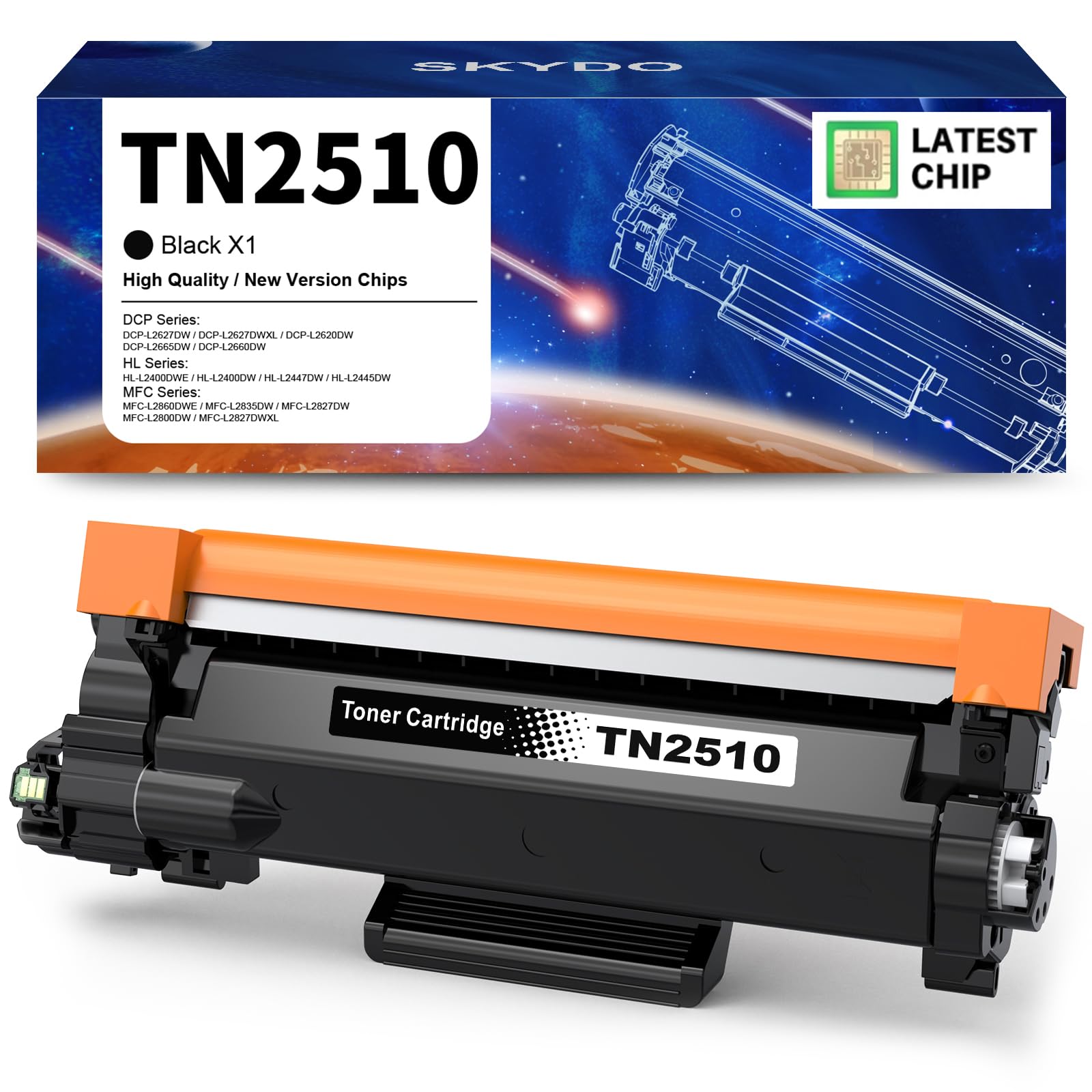 2 Cartouches Toner TN2510XL Compatible Brother - Pour DCP-L2620DW, MFC-L2800DW - 3000 Pages