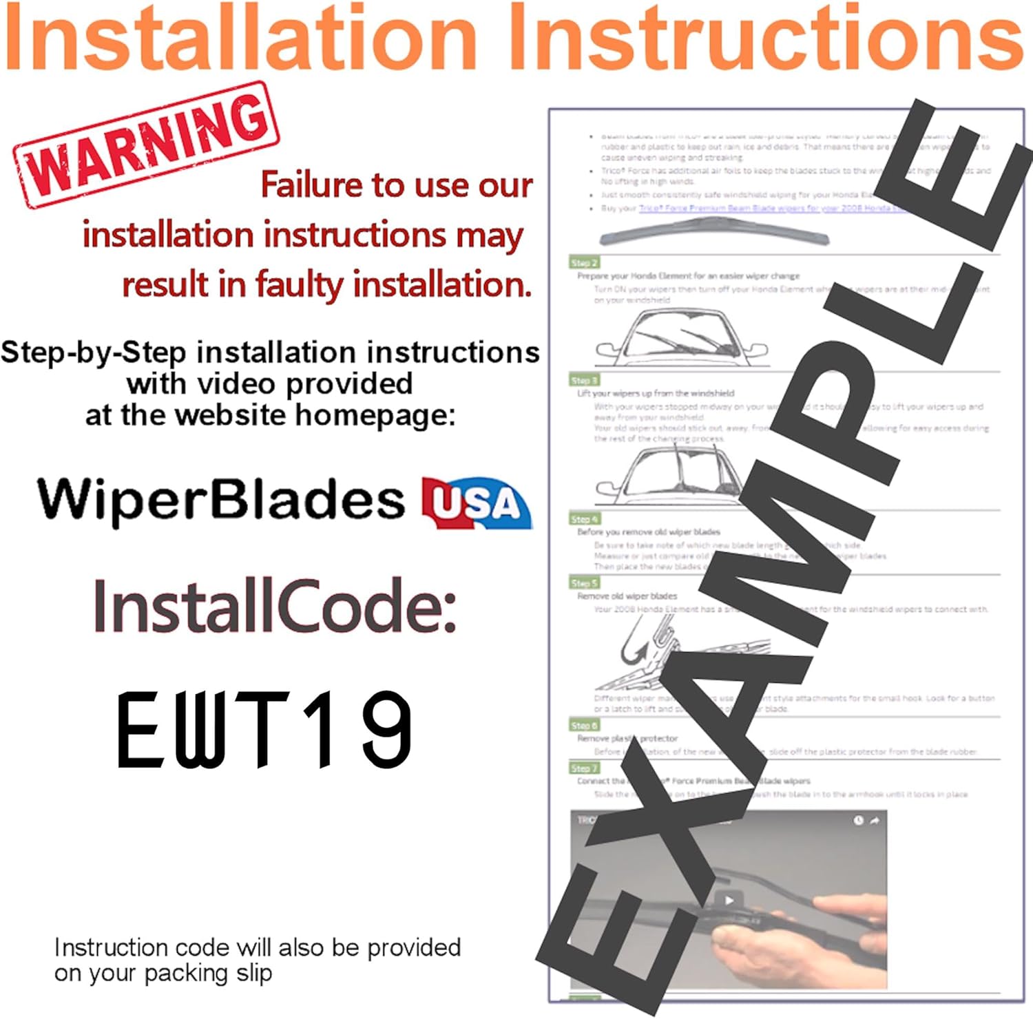 WiperBladesUSA Beam Blade Wipers compatible with Ford Escape 2017 (Set of 3) w/Rear Wiper Wiper Blades