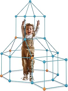 Relaxdays DIY construction toy, children's cave, 85-piece construction set, cave building, tube construction kit, plug-in system, multi-coloured