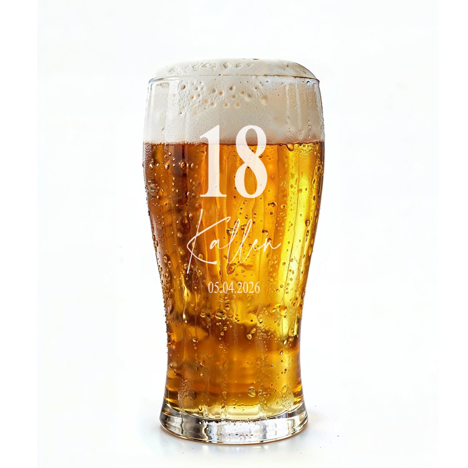 ukgiftstoreonline Engraved Personalised 18th Birthday Signature Pint Beer Glass Gift Boxed