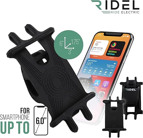 Miniatura 4 de Soporte de teléfono de silicona para bicicleta con correa flexible y ajustable, soporte de teléfono de motocicleta de 3 a 6 pulgadas para manillar,