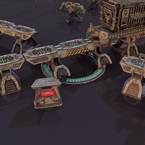 Miniatura 10 de TinkerTurf Terreno de ciencia ficción MagLev Depot v2, tema abandonado, robusto, asequible, terreno a todo color de gran aspecto, rápido y fácil de