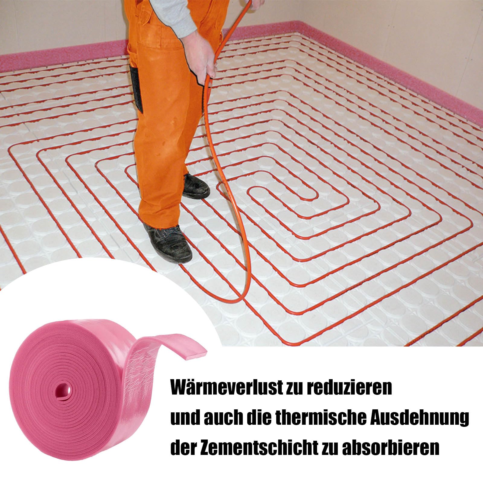 Randdämmstreifen Selbstklebend – 50 Mm X 5 Mm X 20 M, EPE-Schaum, Rosa, Dehnfugenband Für Estrich Randdämmstreifen Selbstklebend – 50 Mm X 5 Mm X 20 M, EPE-Schaum, Rosa, Dehnfugenband Für Estrich