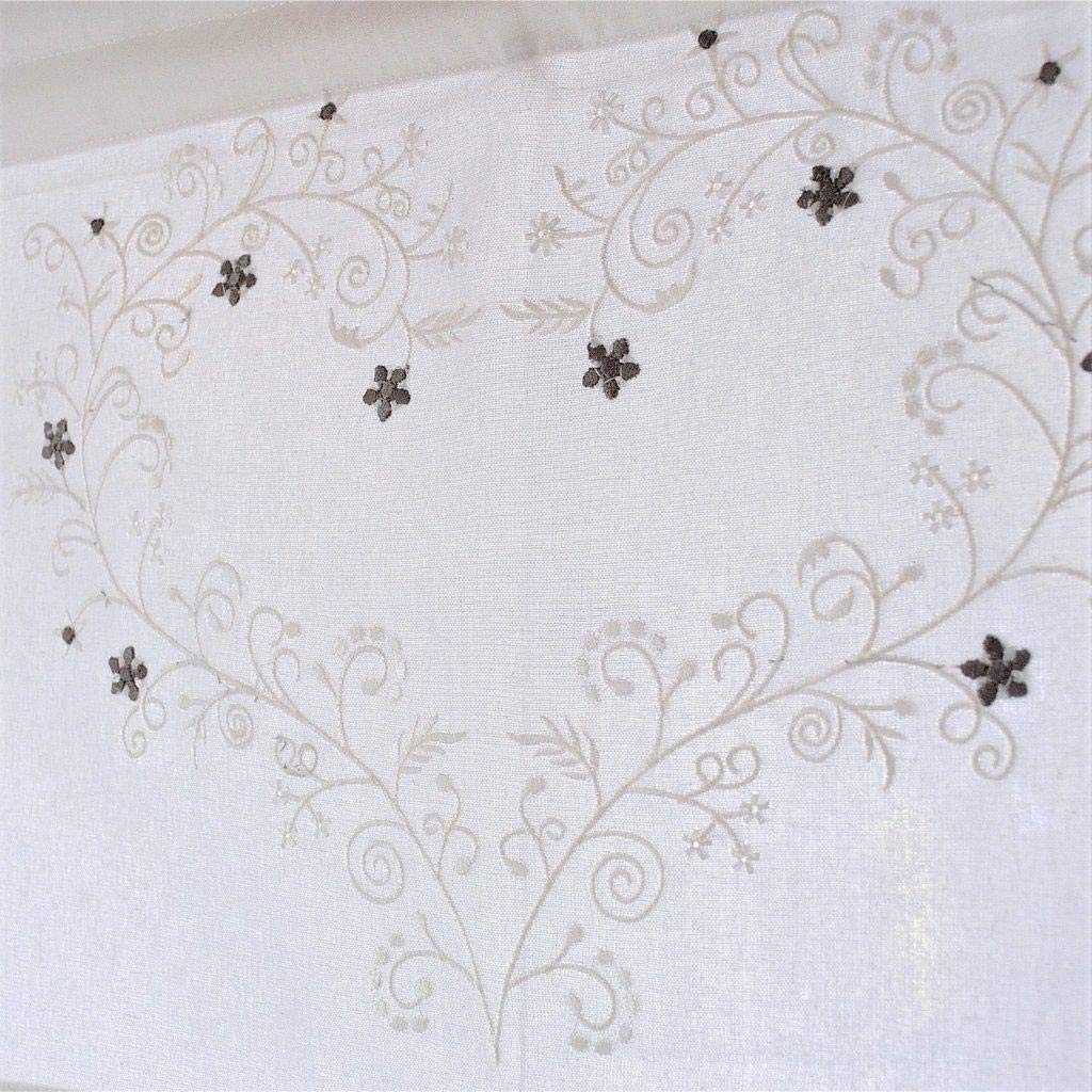 Kutti Store Bateau Svea Romantique cœur oeilets sans perçage Blanc 60 x 140 cm (L x H)