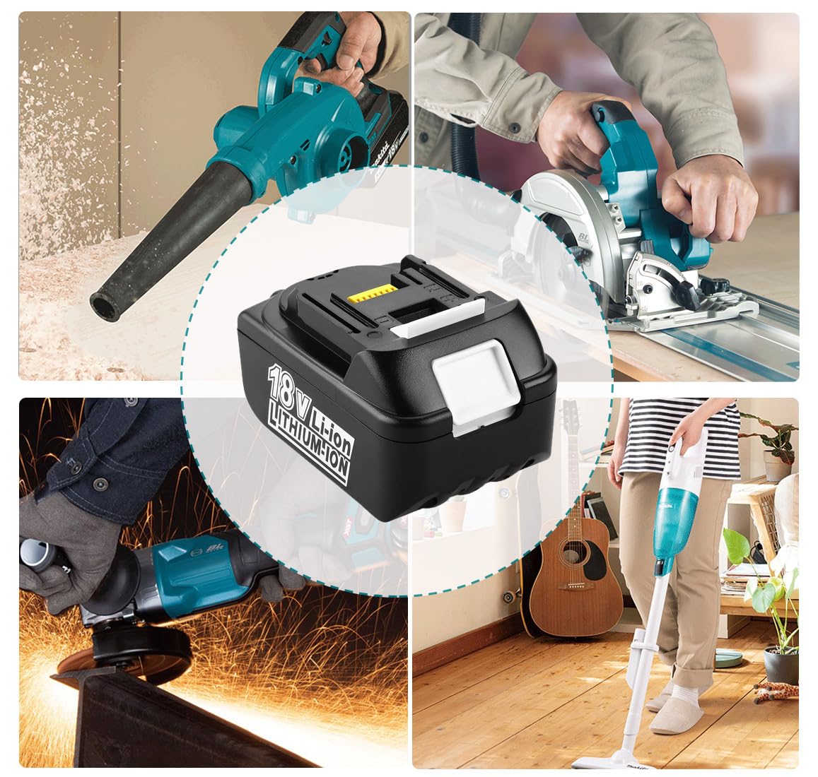 2 szt. BL1850B 18V 5Ah akumulator do Makita BL1850 LXT 18 V akumulator do kosiarki ogrodowej, akumulator zapasowy do Makita DHP485 DDF485 DHP482 DUH523z DHP453