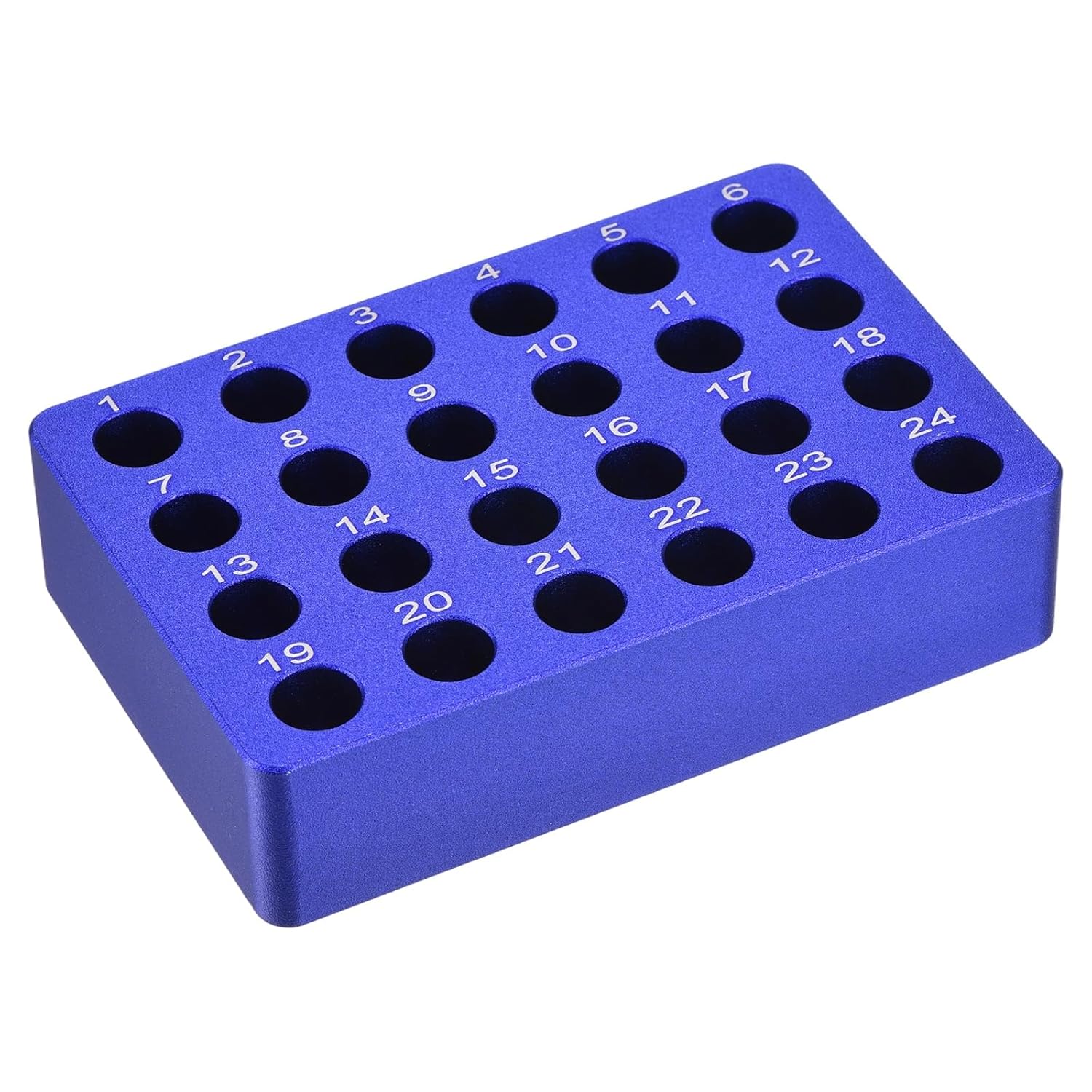 PATIKIL 24 Wells Microcentrifuge Tube Rack Cooler, Tray Tissue Culture Plate, Aluminum Cooling Block for 1.5/2ml PCR Test Tube, Lab Equipment, Blue