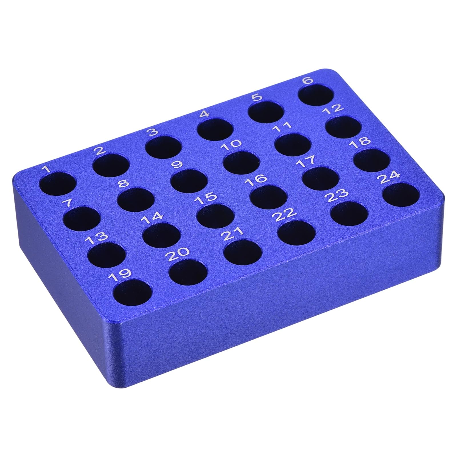 PATIKIL Soporte De Tubos De Microcentrífuga De 24 Pocillos Enfriador Bandeja Placa De Cultivo De Tejidos Bloque De Enfriamiento De Aluminio Para Tubo De PCR De 50ml Equipo De Lab