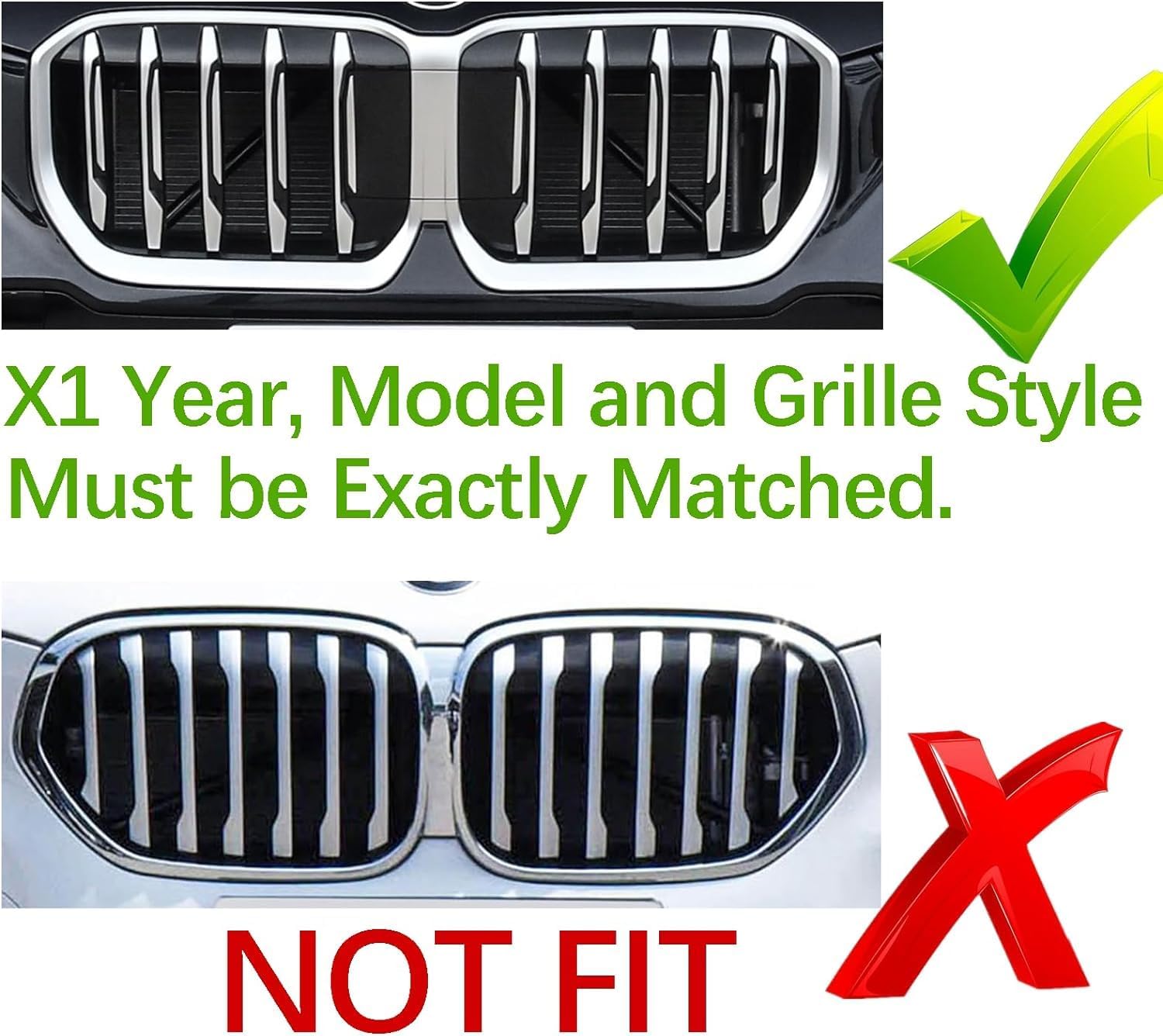 Automotive Grille Inserts for BMW X1 2023 2024 U11 iX1(NOT for M35i) 5-Beam, Front Grille Accessories