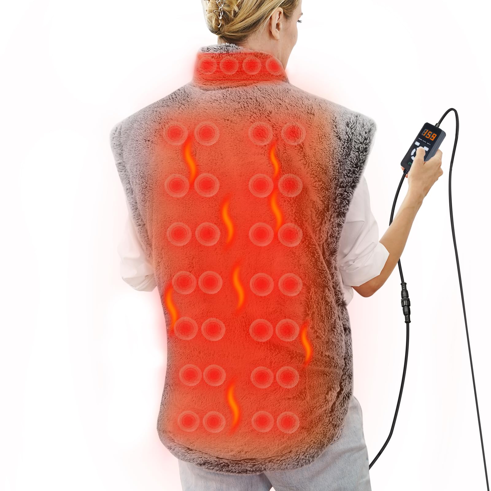 Far Infrared Heating Pads for Neck and Shoulders and Back Relieve Pain, Hot to 159℉, Gift for Women, FSA-HSA Eligible, 36 Jade, 0-240 Min Auto Shut Off, Heating Pad for Full Back (40 * 24'')