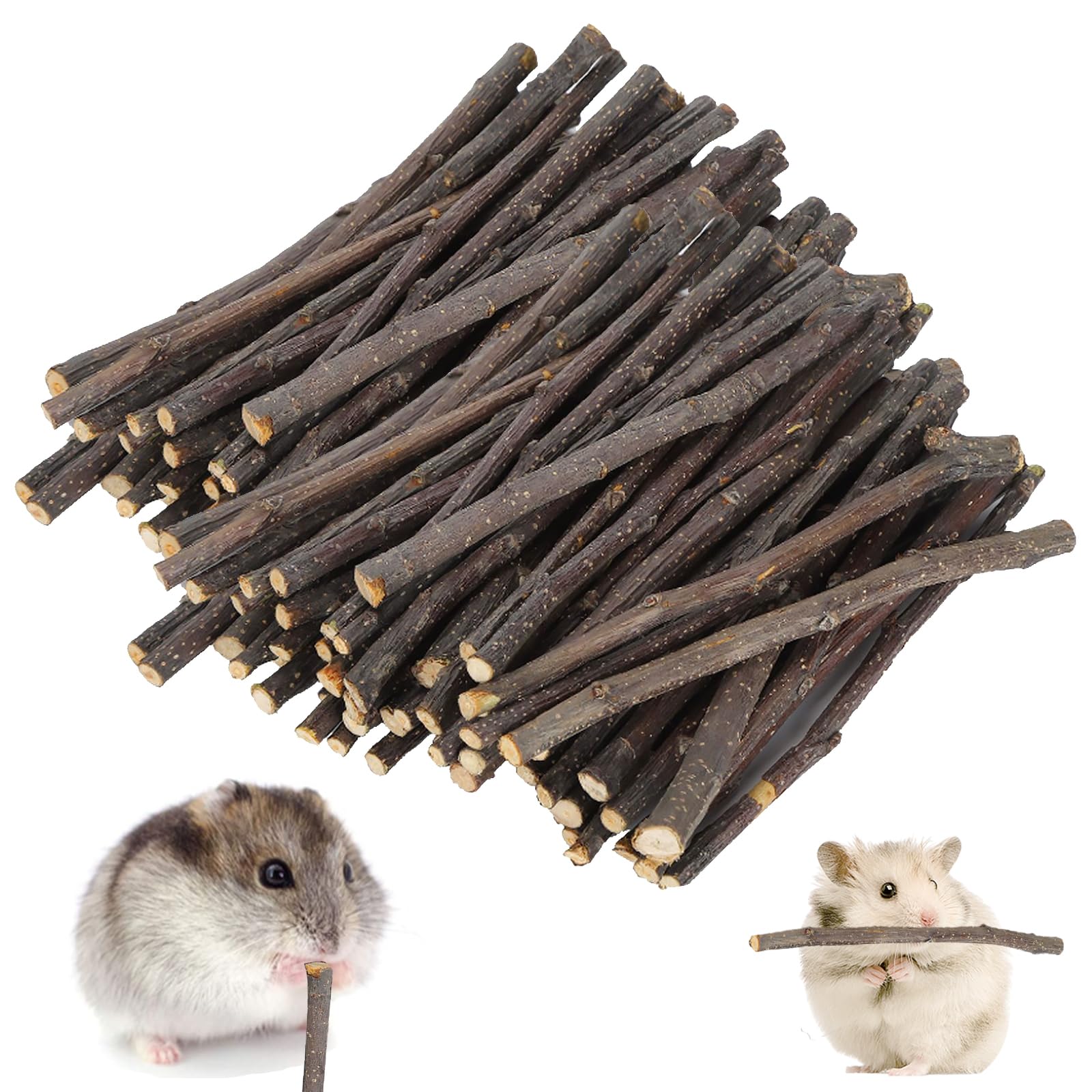DAJING Apple Sticks Molar Toys for Rabbits Chinchillas, Guinea Pigs, Parrots, Hamsters (200g), no, 2 cm x 1 cm x 4 cm