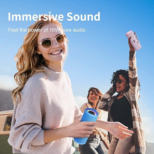 Miniatura 6 de HEYSONG Altavoz Bluetooth portátil, altavoces inalámbricos impermeables para exteriores, IPX7 flotante, 5000 mAh, tarjeta TF, buenos bajos, sonido