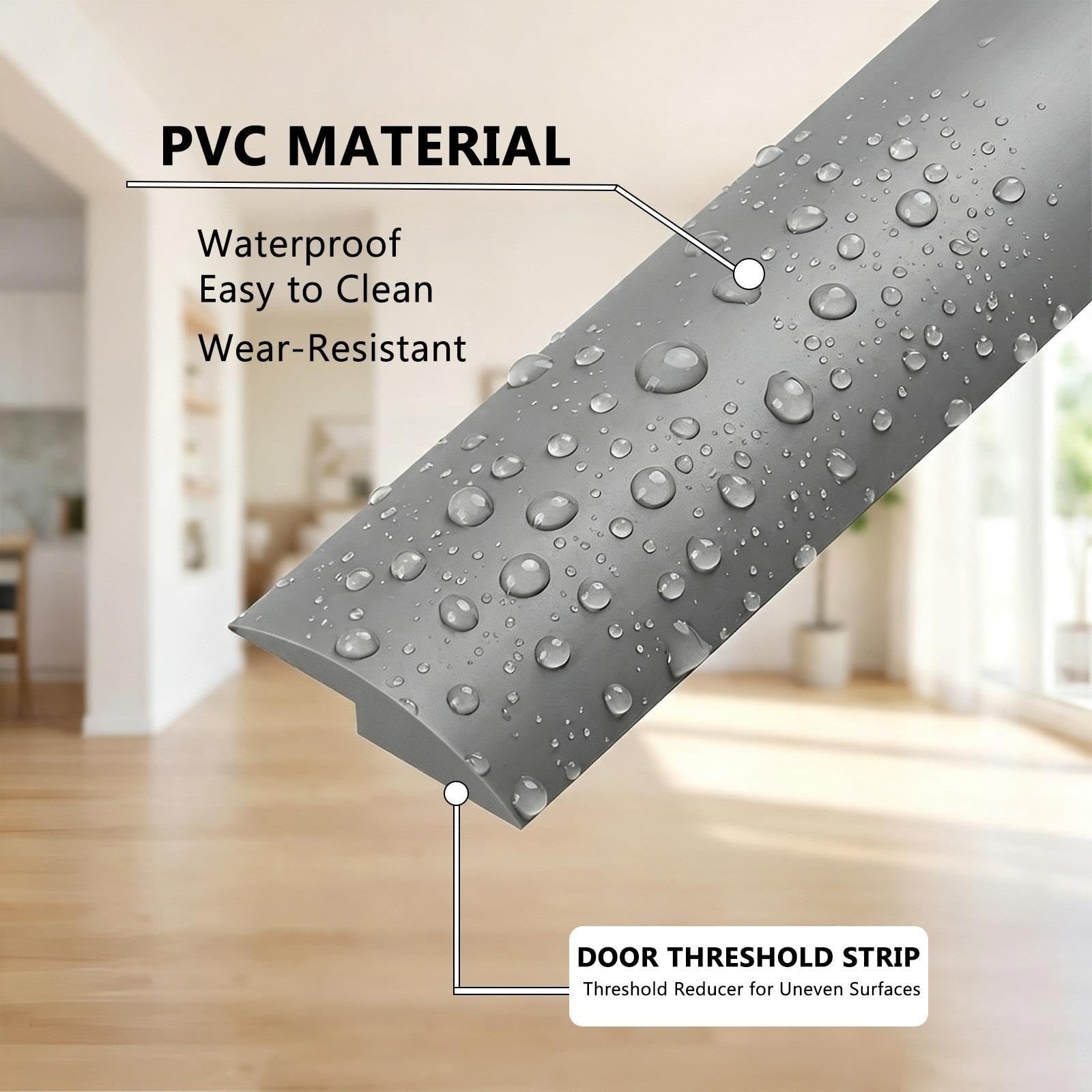 1.0m Tira de umbral de PVC Perfil de Transición para Suelo Adhesivo 3-10mm