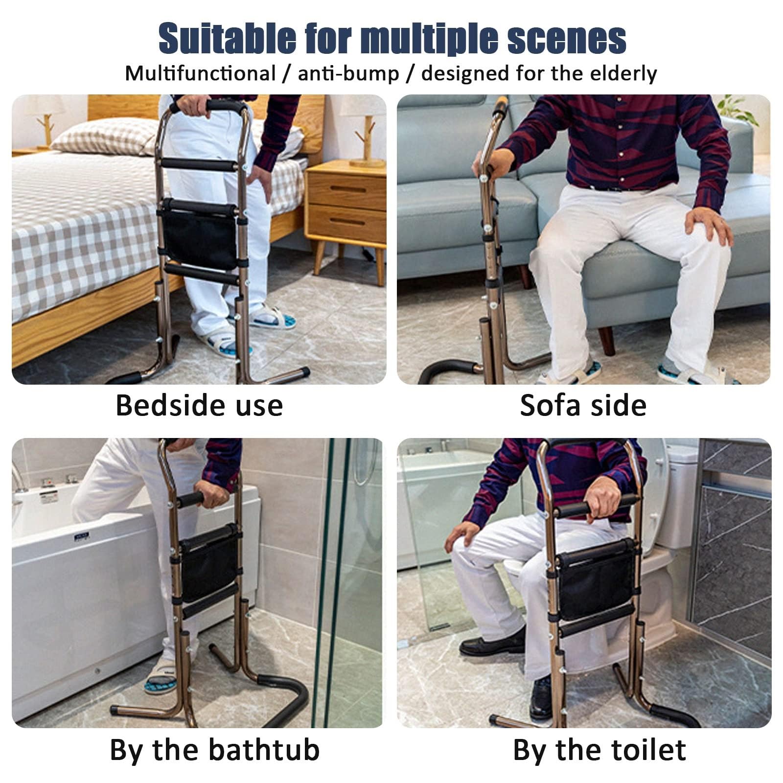 Barandillas de cama fáciles de levantar Silla de ayuda para levantarse Silla de ayuda para levantarse para pacientes mayores Ayuda para la movilidad y la vida diaria Dispositivos elevadores de sill
