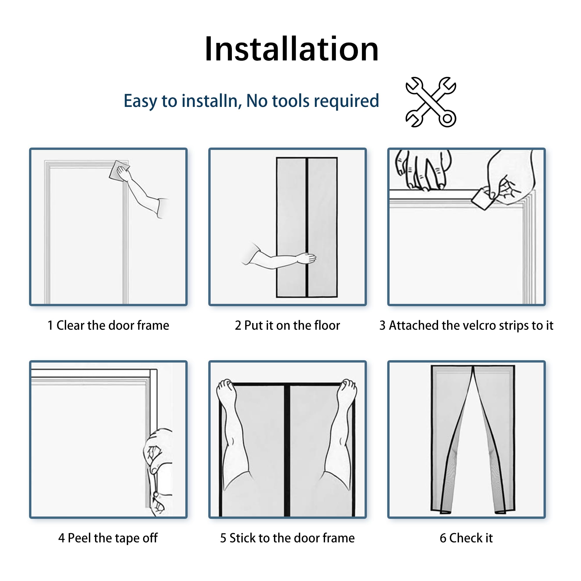Zanzariera Magnetica per Porte 127 x 240 cm Facile da Installare Tenda con Magneti Anti Zanzare Senza Foratura per Ideale Porte da Balcone, Cantine, Terrazze, Nero