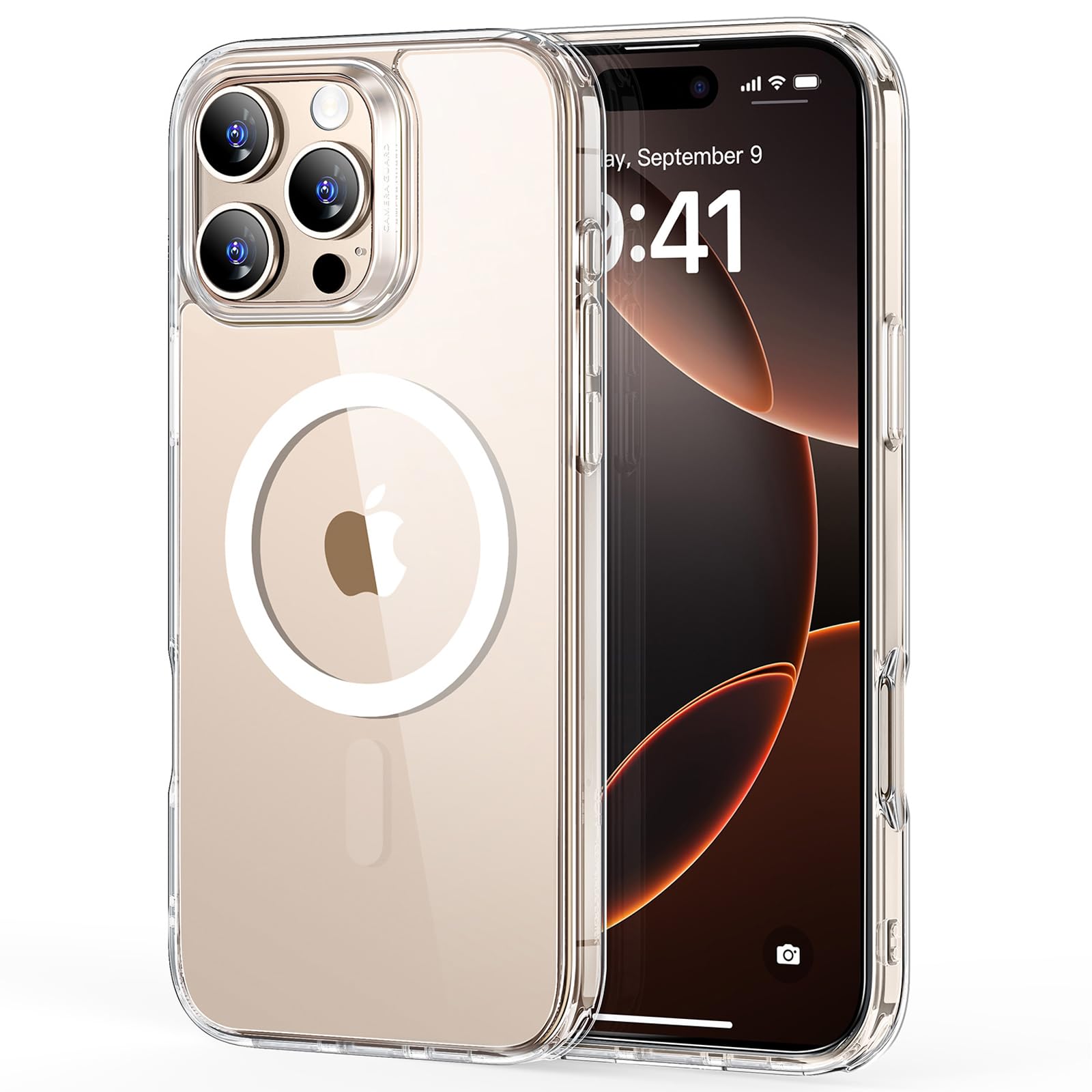 ESR for iPhone 16 Pro Max Case, Compatible with MagSafe, Shockproof Military-Grade Protection, Magnetic Phone Case for iPhone 16 Pro Max, Classic Hybrid Case (HaloLock), Clear