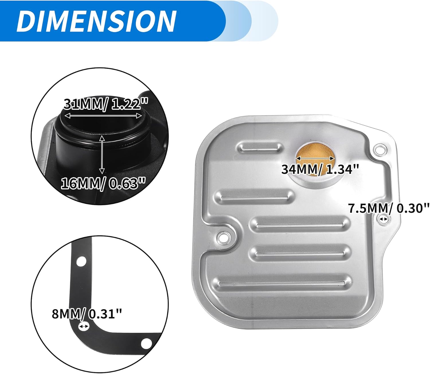 ACROPIX Automatic Transmission Filter Kit CVT Oil Cooler Filter Oil Pan Gasket Kit Fit for Toyota Matrix 2009-2013 No.353300W020/353300W021 - Pack of 2