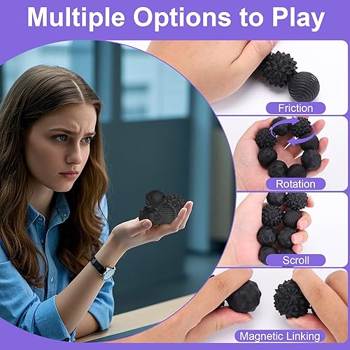 Miniatura 12 de BUSOHA Bolas de silicona para la ansiedad, paquete de 4 juguetes para adultos, juguetes sensoriales para adultos, adolescentes, regalos para calmar