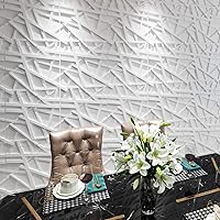 Vista 6 de Art3d - Paneles de pared con franjas, blancos, 19.7 × 19.7 pulgadas (paquete de 12)