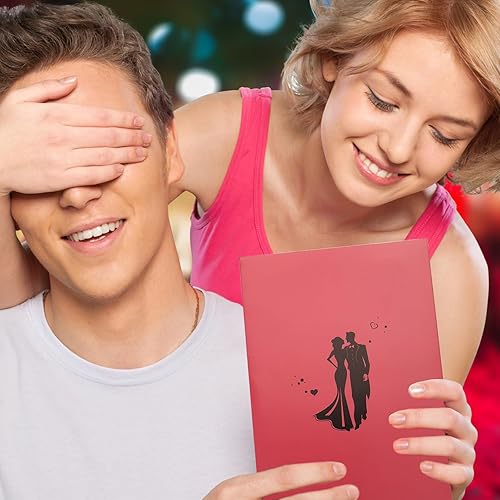 Miniatura 2 de qrqhnu Tarjeta desplegable para el día de San Valentín, diseño de corazón 3D, tarjeta de felicitación de aniversario, tarjetas de compromiso de