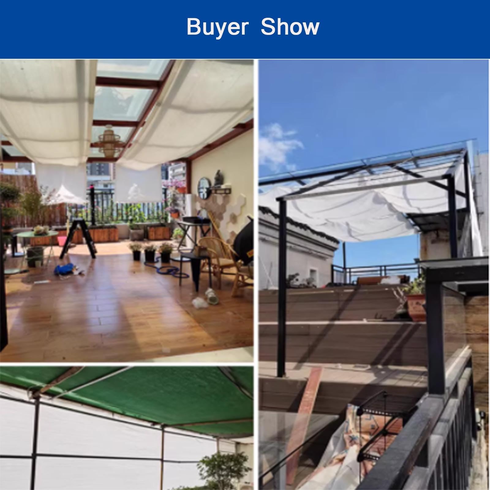 Pérgola Toldo Tipo Vela 50-55% Invernadero Paño de Sombra con Ojales Transpirable Malla Sombreo 3x5 4x8 5x10 m para Cultivo Plantas Gallinero Rianpesn(13x23 ft/4.0x7.0 m)