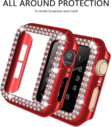 Miniatura 2 de adepoy - Carcasa para Apple Watch con protector de pantalla y cristales brillantes, protección completa para iWatch Series 654321 SE
