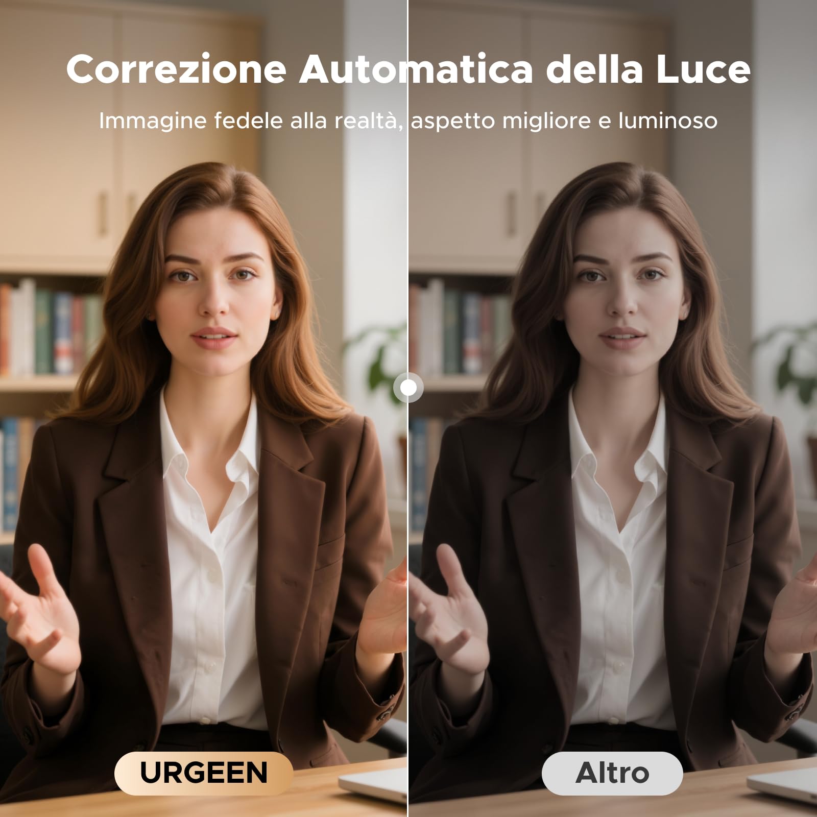 UGREEN Webcam 4K 30FPS Ultra HD Webcam USB per computer Messa a fuoco fissa Plug and Play per Windows MacOS Linux Streaming Youtube Skype Call Video Zoom Video Conferenze