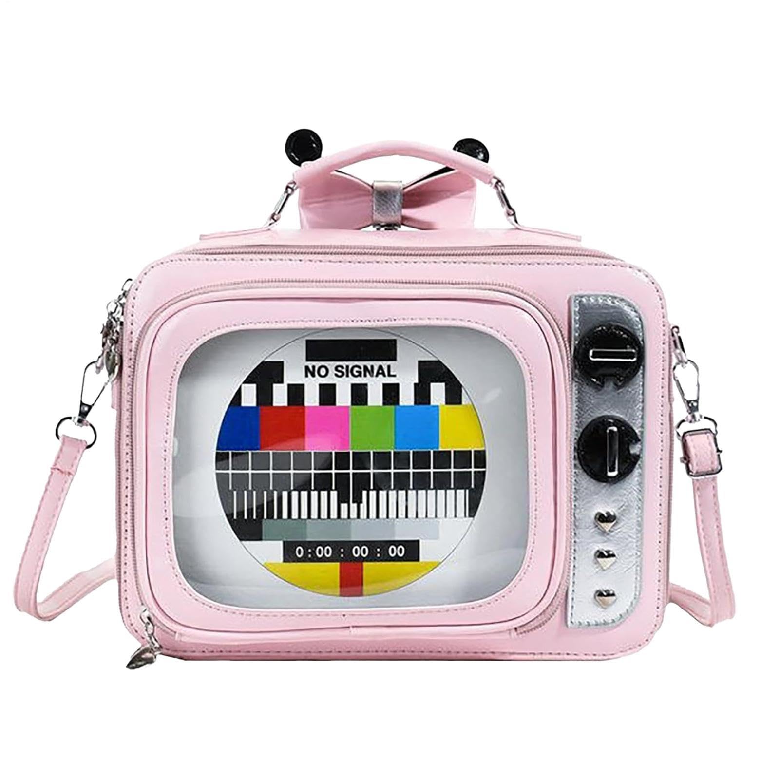 Generico Zaino Scuola Zaino Portatile Multifunzionale Elegante | Borsa A Tracolla A Forma TV Retrò per ragazze, ideale per uso quotidiano, casa, scuola, viaggi, pendolarismo, attività