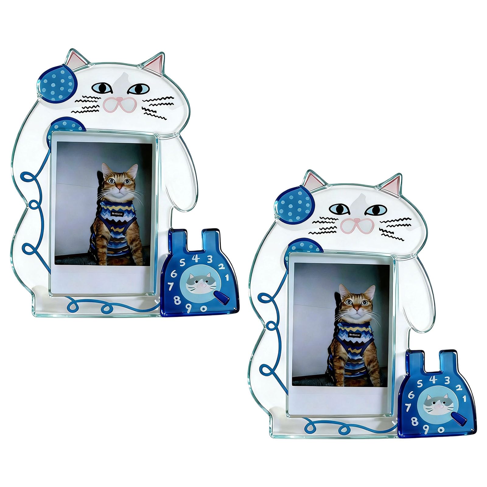 JAMIEKA Pet Photo Frame Kitten Acrylic Photo Frame Photo Display Frame Collection Desktop Decoration Ornament Home Office Decors