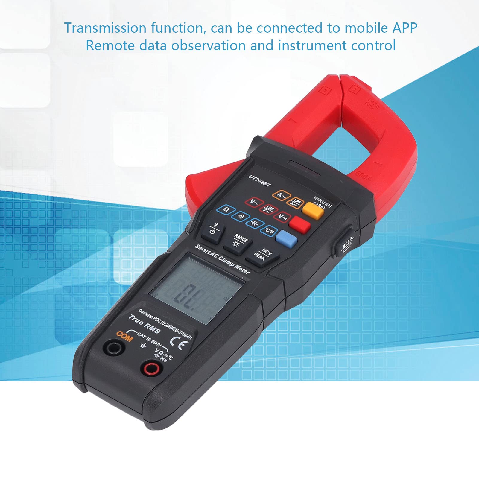 Digitales Zangenmessgerät Professional, UT202BT Digitales Zangenmessgerät, Multimeter, Intelligente Spannung, Misst Strom, Spannung, Temperatur, Kapazität, Zangenmessgeräte
