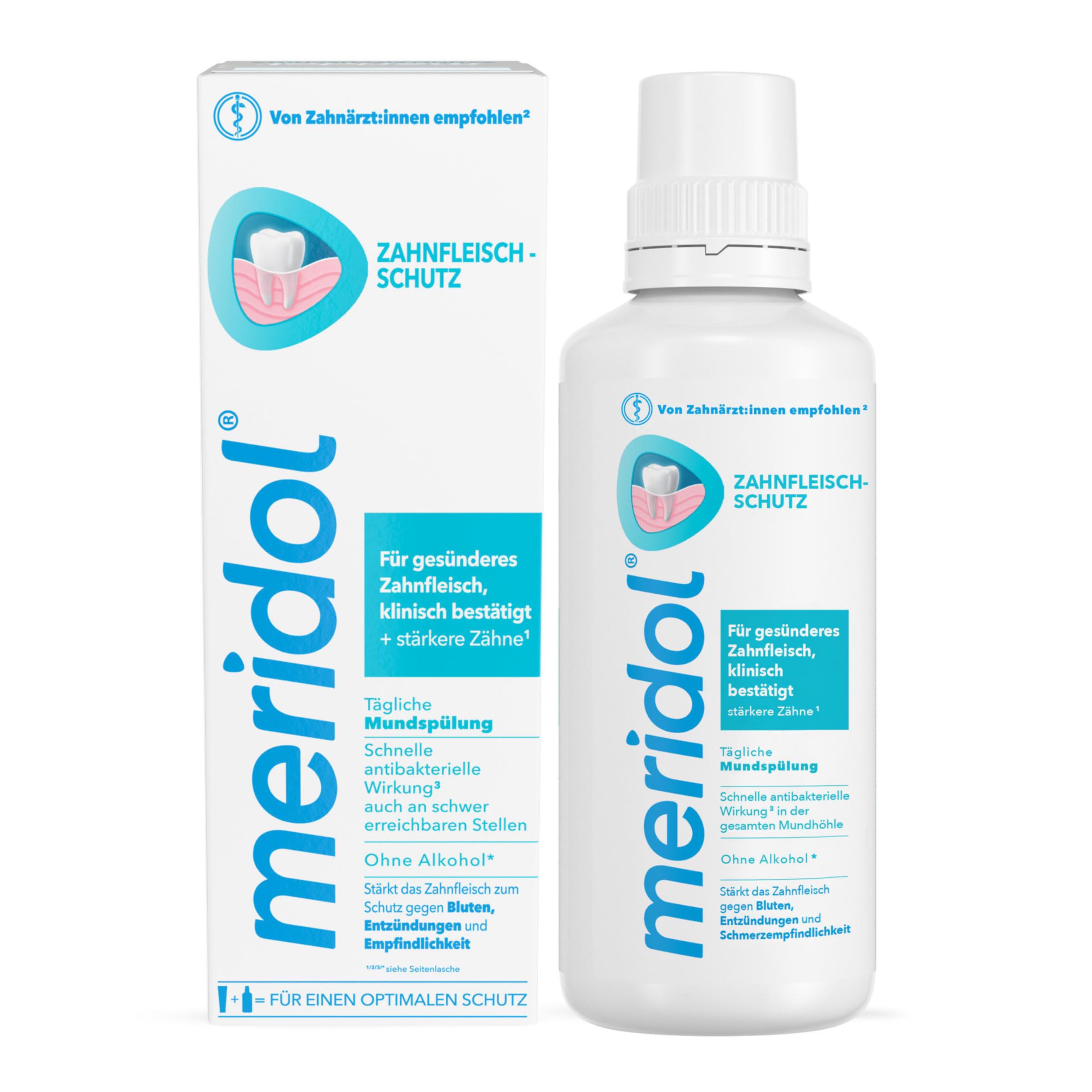 meridol Mundspülung, 400 ml - antibakterieller Effekt für gesunde Zähne & Zahnfleisch, ohne Alkohol