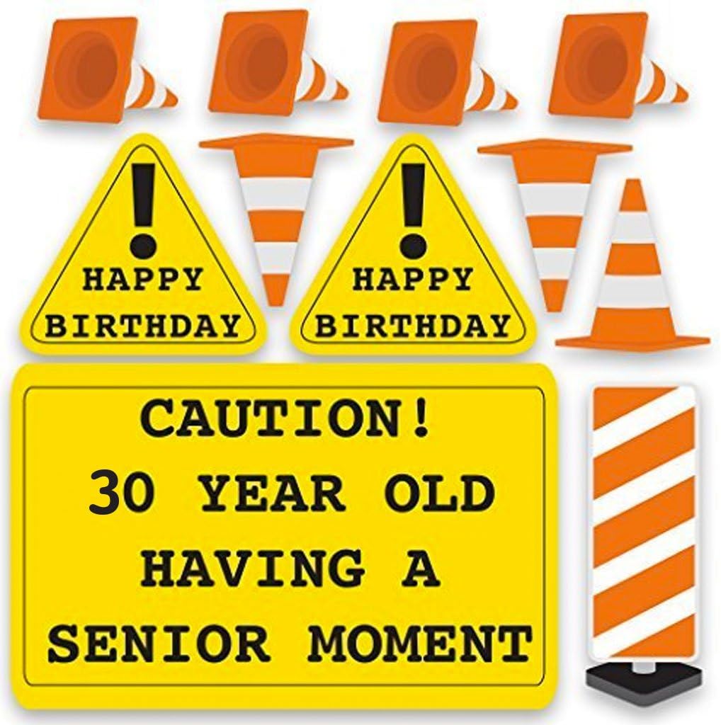30th Birthday Yard Decoration - Caution 30 Year Old Having A Senior Moment 11pcs