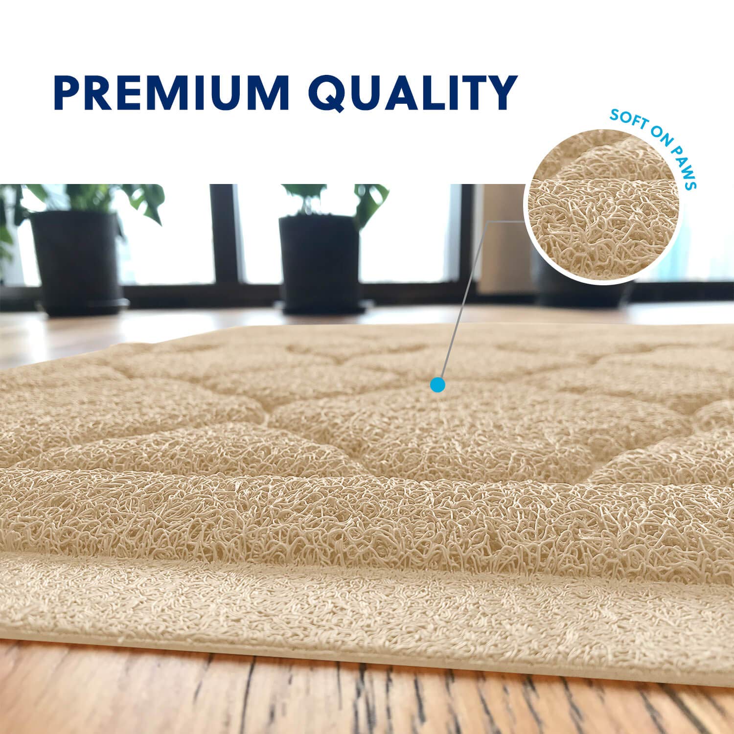 WePet Alfombrilla de arena para gatos Jumbo, tapete para atrapar arena de gatitos, tamaño XXL, 47 x 36 pulgadas, alfombra de PVC suave duradera de alta calidad, sin ftalatos, orina impermeable