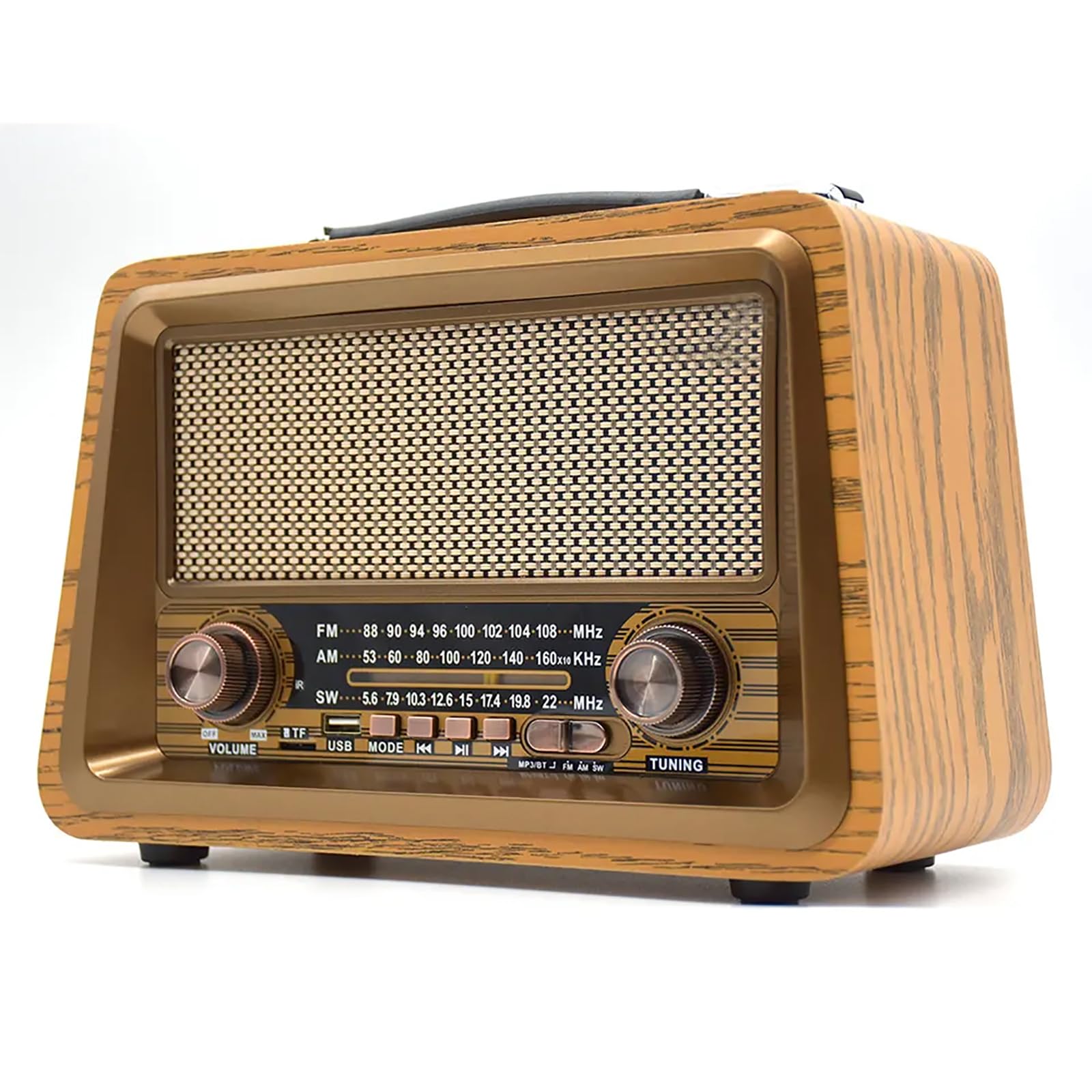 TsoLay Radio AM FM, Vintage con Bluetooth y Asa Portátil, Mejor Recepción, Perilla de Sintonización Grande, Parlantes Incorporados y Volumen Alto, Decoración Vintage para Cocina