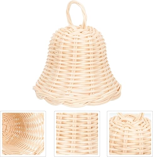 Miniatura 6 de Adorno de campana de Navidad, adornos de campana de mimbre hechos a mano, campanas tejidas a mano, adorno colgante de Navidad para decoración de